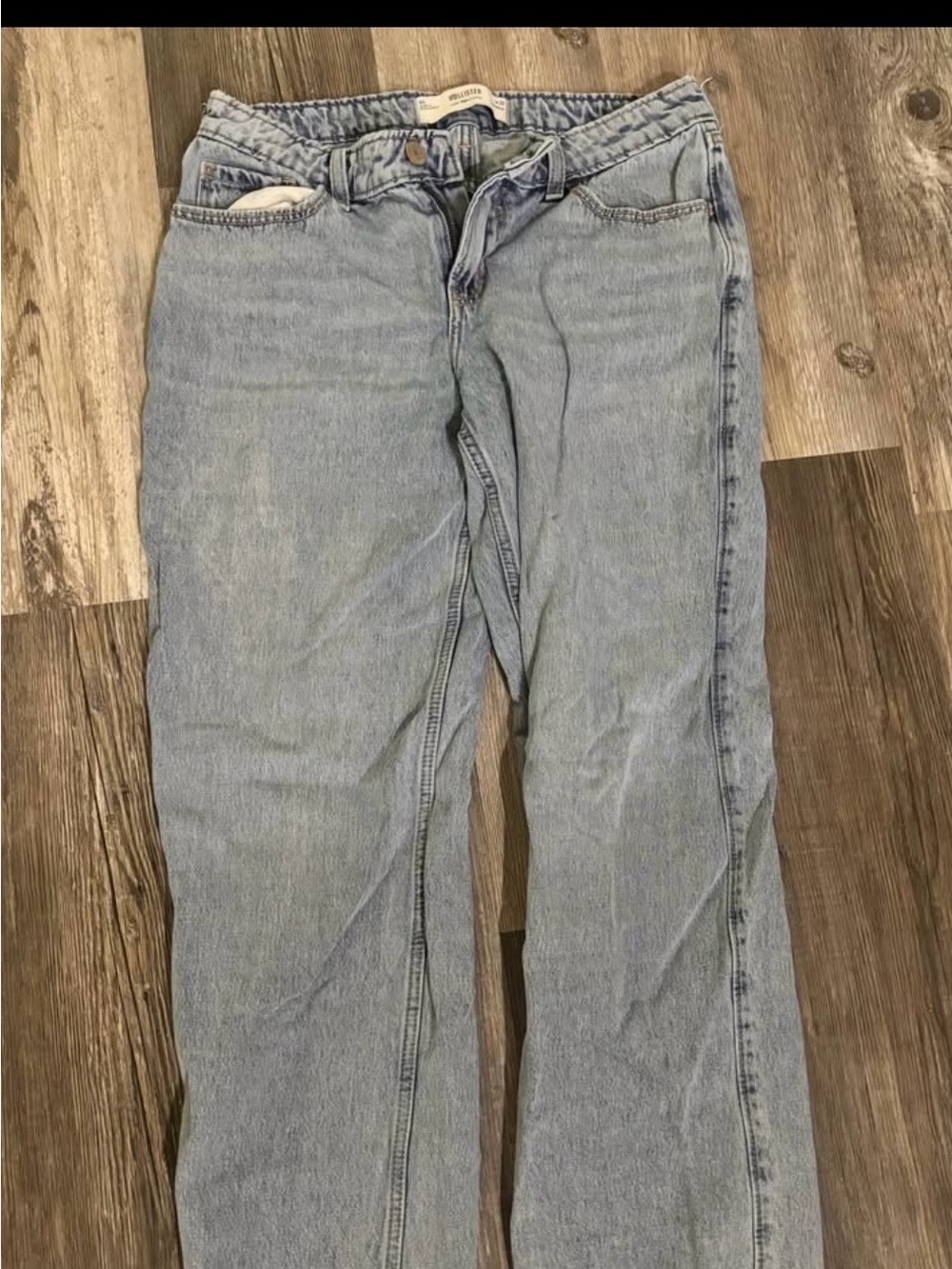 Hollister Women's Light Blue Straight Leg Jeans